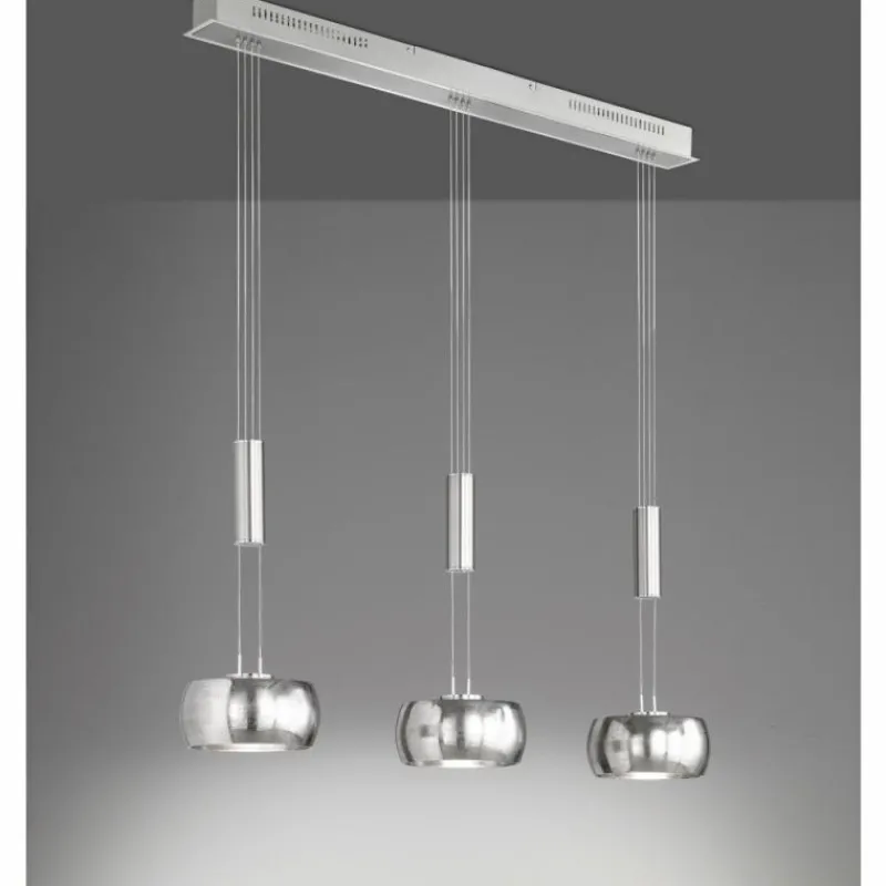 Luminaires Fischer & Honsel Suspension Fischer & Honsel Colette LED Nickel mat, 3 lumières* Suspensions