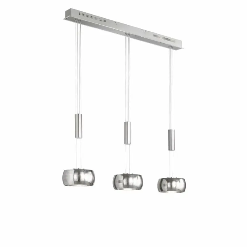 Luminaires Fischer & Honsel Suspension Fischer & Honsel Colette LED Nickel mat, 3 lumières* Suspensions