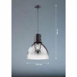 Suspension Verre Fumé-Luminaires Fischer & Honsel Suspension Fischer & Honsel Londo Noir, 1 lumière