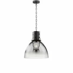 Suspension Verre Fumé-Luminaires Fischer & Honsel Suspension Fischer & Honsel Londo Noir, 1 lumière