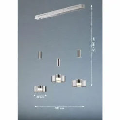 Suspension Verre Fumé-Luminaires Fischer & Honsel Suspension Fischer & Honsel Lavin LED Nickel mat, 3 lumières
