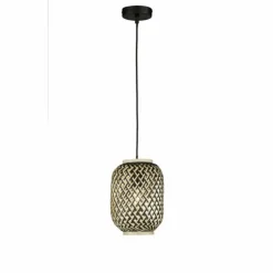 Style Boho-Chic-Luminaires Fischer & Honsel Suspension Fischer & Honsel Hummel Noir, 1 lumière