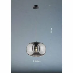 Suspension Verre Fumé-Luminaires Fischer & Honsel Suspension Fischer & Honsel Ink Noir, 1 lumière