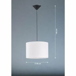 Lampes En Tissu-Luminaires Fischer & Honsel Suspension Fischer & Honsel Vigo Noir, 1 lumière