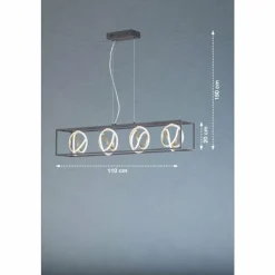 Luminaires Fischer & Honsel Suspension Fischer & Honsel Gisi LED Noir, 4 lumières, Télécommandes* Éclairage Led
