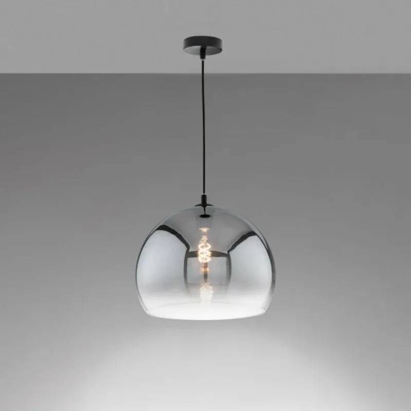 Suspension Verre Fumé-Luminaires Fischer & Honsel Suspension Fischer & Honsel Amos Noir, 1 lumière