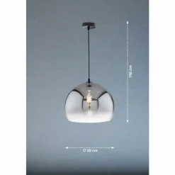 Suspension Verre Fumé-Luminaires Fischer & Honsel Suspension Fischer & Honsel Amos Noir, 1 lumière