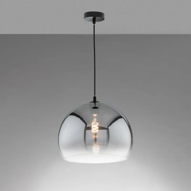 Suspension Verre Fumé-Luminaires Fischer & Honsel Suspension Fischer & Honsel Amos Noir, 1 lumière