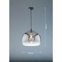 Suspension Verre Fumé-Luminaires Fischer & Honsel Suspension Fischer & Honsel Amos Noir, 1 lumière