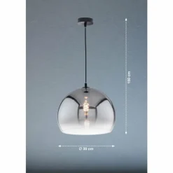 Suspension Verre Fumé-Luminaires Fischer & Honsel Suspension Fischer & Honsel Amos Noir, 1 lumière