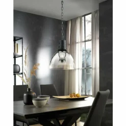 Suspension Verre Fumé-Luminaires Fischer & Honsel Suspension Fischer & Honsel Londo Noir, 1 lumière