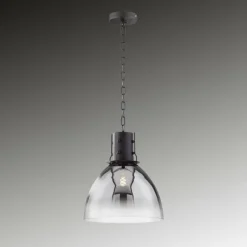 Suspension Verre Fumé-Luminaires Fischer & Honsel Suspension Fischer & Honsel Londo Noir, 1 lumière