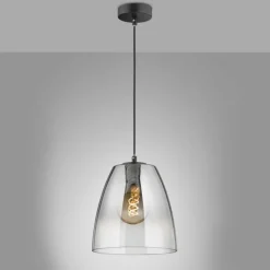 Suspension Verre Fumé-Luminaires Fischer & Honsel Suspension Fischer & Honsel Miro Noir, 1 lumière