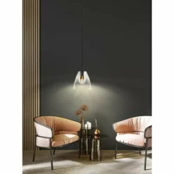 Suspension Verre Fumé-Luminaires Fischer & Honsel Suspension Fischer & Honsel Miro Noir, 1 lumière