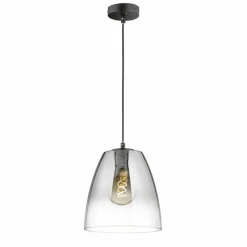 Suspension Verre Fumé-Luminaires Fischer & Honsel Suspension Fischer & Honsel Miro Noir, 1 lumière