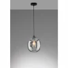 Suspension Verre Fumé-Luminaires Fischer & Honsel Suspension Fischer & Honsel Nayla Noir, 1 lumière
