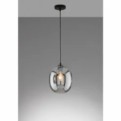 Suspension Verre Fumé-Luminaires Fischer & Honsel Suspension Fischer & Honsel Nayla Noir, 1 lumière