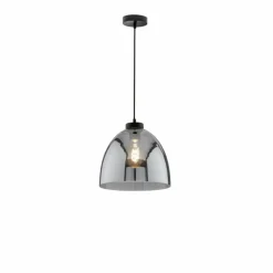 Suspension Verre Fumé-Luminaires Fischer & Honsel Suspension Fischer & Honsel Ren Noir, 1 lumière