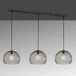 Luminaires Fischer & Honsel Suspension Fischer & Honsel Wire Noir, 3 lumières* Suspensions