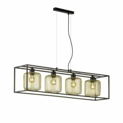 Lampes Dorées-Luminaires Fischer & Honsel Suspension Fischer & Honsel Caydo Noir, 4 lumières