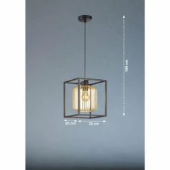 Lampes Dorées-Luminaires Fischer & Honsel Suspension Fischer & Honsel Caydo Noir, 1 lumière