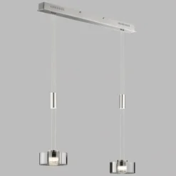 Suspension Verre Fumé-Luminaires Fischer & Honsel Suspension Fischer & Honsel Lavin LED Nickel mat, 2 lumières