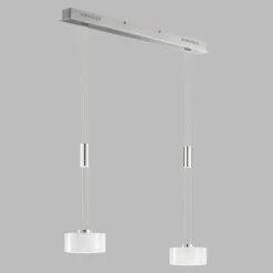 Luminaires Fischer & Honsel Suspension Fischer & Honsel Lavin LED Nickel mat, 2 lumières