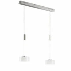 Luminaires Fischer & Honsel Suspension Fischer & Honsel Lavin LED Nickel mat, 2 lumières