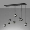 Suspension Verre Fumé-Luminaires Fischer & Honsel Suspension Fischer & Honsel Bala LED Noir, 8 lumières