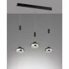 Suspension Verre Fumé-Luminaires Fischer & Honsel Suspension Fischer & Honsel Arosa LED Noir, 3 lumières