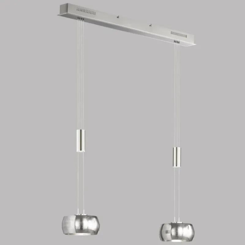 Luminaires Fischer & Honsel Suspension Fischer & Honsel Colette LED Nickel mat, 2 lumières* Suspensions