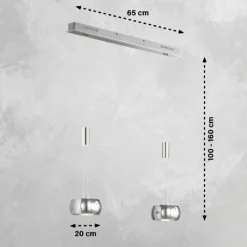 Luminaires Fischer & Honsel Suspension Fischer & Honsel Colette LED Nickel mat, 2 lumières* Suspensions