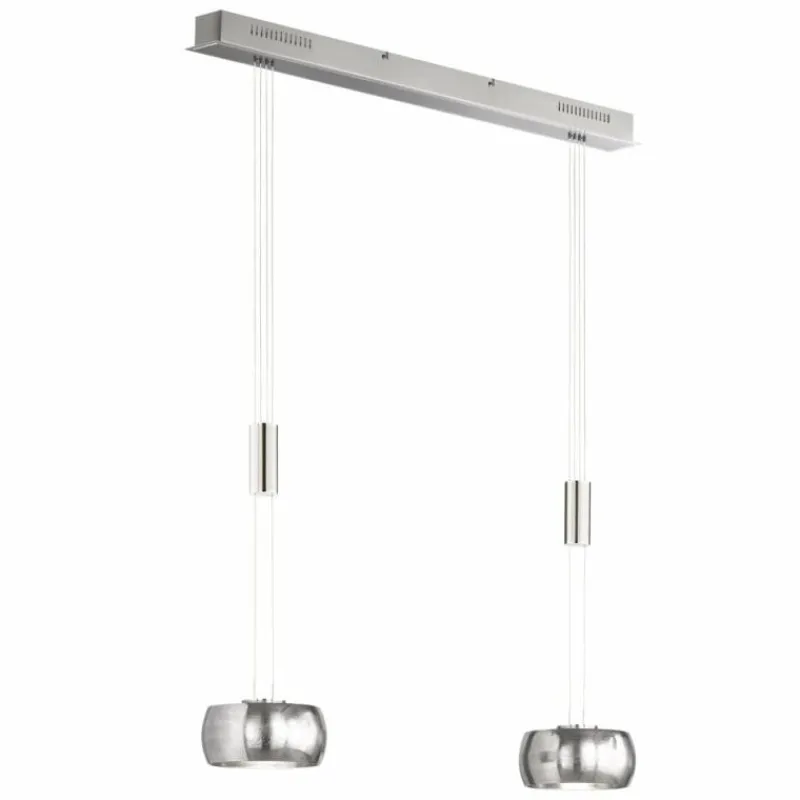 Luminaires Fischer & Honsel Suspension Fischer & Honsel Colette LED Nickel mat, 2 lumières* Suspensions
