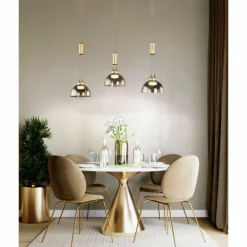 Suspension Verre Fumé-Luminaires Fischer & Honsel Suspension Fischer & Honsel Avignon LED Noir, 3 lumières