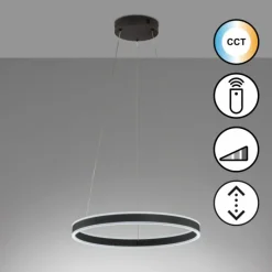 Luminaires Fischer & Honsel Suspension Fischer & Honsel Sirko LED Noir, 1 lumière, Télécommandes* Éclairage Led