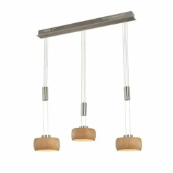 Luminaires Fischer & Honsel Suspension Fischer & Honsel SHINEWOOD LED Nickel mat, 3 lumières* Suspensions