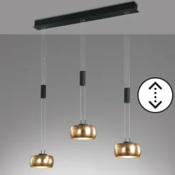 Lampes Dorées-Luminaires Fischer & Honsel Suspension Fischer & Honsel Colette LED Noir, 3 lumières