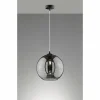 Suspension Verre Fumé-Luminaires Fischer & Honsel Suspension Fischer-Honsel Opie Noir, 1 lumière