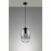 Suspension Verre Fumé-Luminaires Fischer & Honsel Suspension Fischer-Honsel Trace Noir, 1 lumière