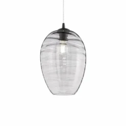 Suspension Verre Fumé-Luminaires Fischer & Honsel Suspension Fischer-Honsel Gordes Noir, 1 lumière