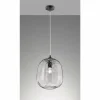 Suspension Verre Fumé-Luminaires Fischer & Honsel Suspension Fischer-Honsel Bretagne Noir, 1 lumière