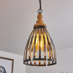 Luminaires Rustiques-hofstein Suspension Flaine Brun, Noir, 1 lumière