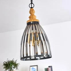 Luminaires Rustiques-hofstein Suspension Flaine Brun, Noir, 1 lumière