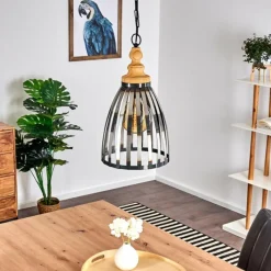 Luminaires Rustiques-hofstein Suspension Flaine Brun, Noir, 1 lumière