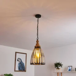 Luminaires Rustiques-hofstein Suspension Flaine Brun, Noir, 1 lumière