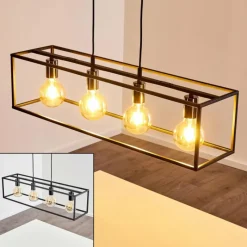 Lampes Vintages & Rétros-hofstein Suspension Flambeau Noir, 4 lumières