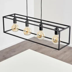 Lampes Vintages & Rétros-hofstein Suspension Flambeau Noir, 4 lumières
