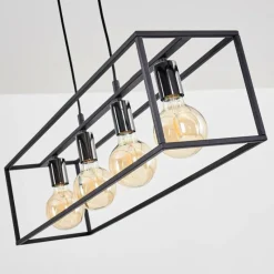 Lampes Vintages & Rétros-hofstein Suspension Flambeau Noir, 4 lumières