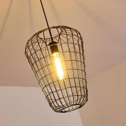 Lampes Vintages & Rétros-hofstein Suspension Flambeau Noir, 1 lumière