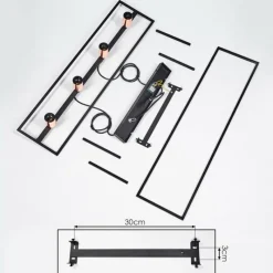 Lampes Vintages & Rétros-hofstein Suspension Flambeau Noir, 4 lumières